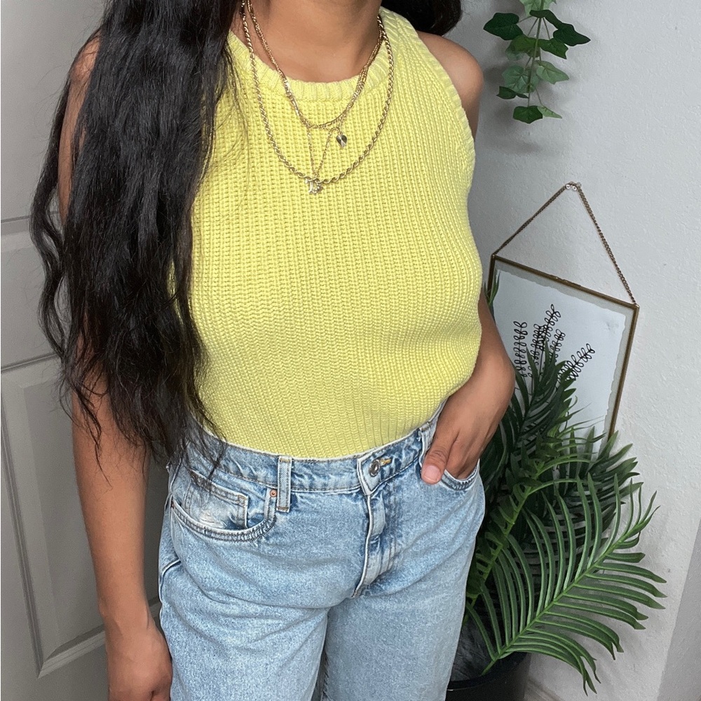 Women’s Small Yellow 525 America Sleeveless Knit Top - Picture 3 of 5